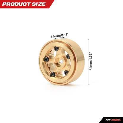 RCAWD AXIAL SCX24 RCAWD SCX24 brass 1.0 inch beadlock wheel counterweight SCX2530