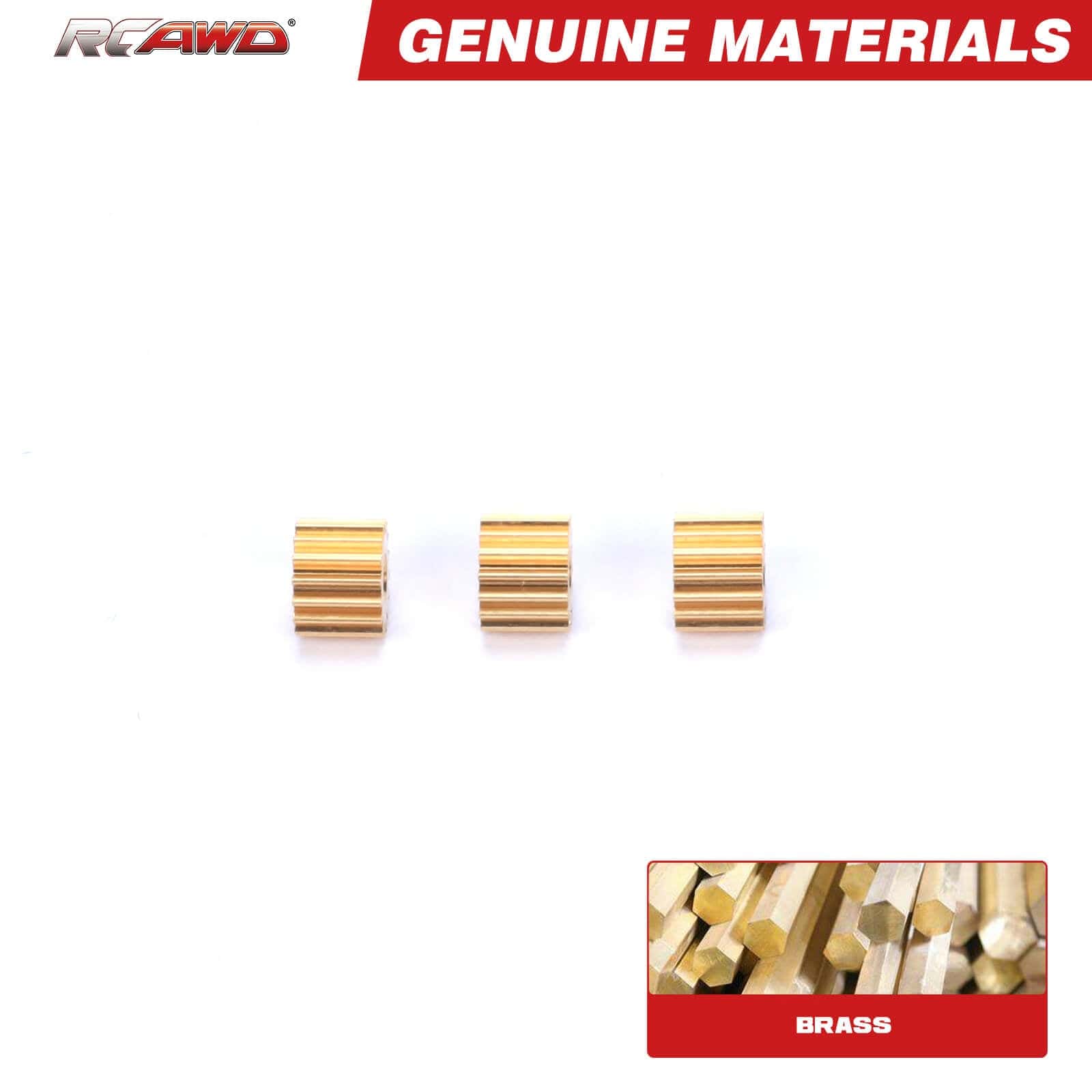 RCAWD Axial SCX24 RCAWD SCX24 Brass 12T 16T Motor Gear 3PCS