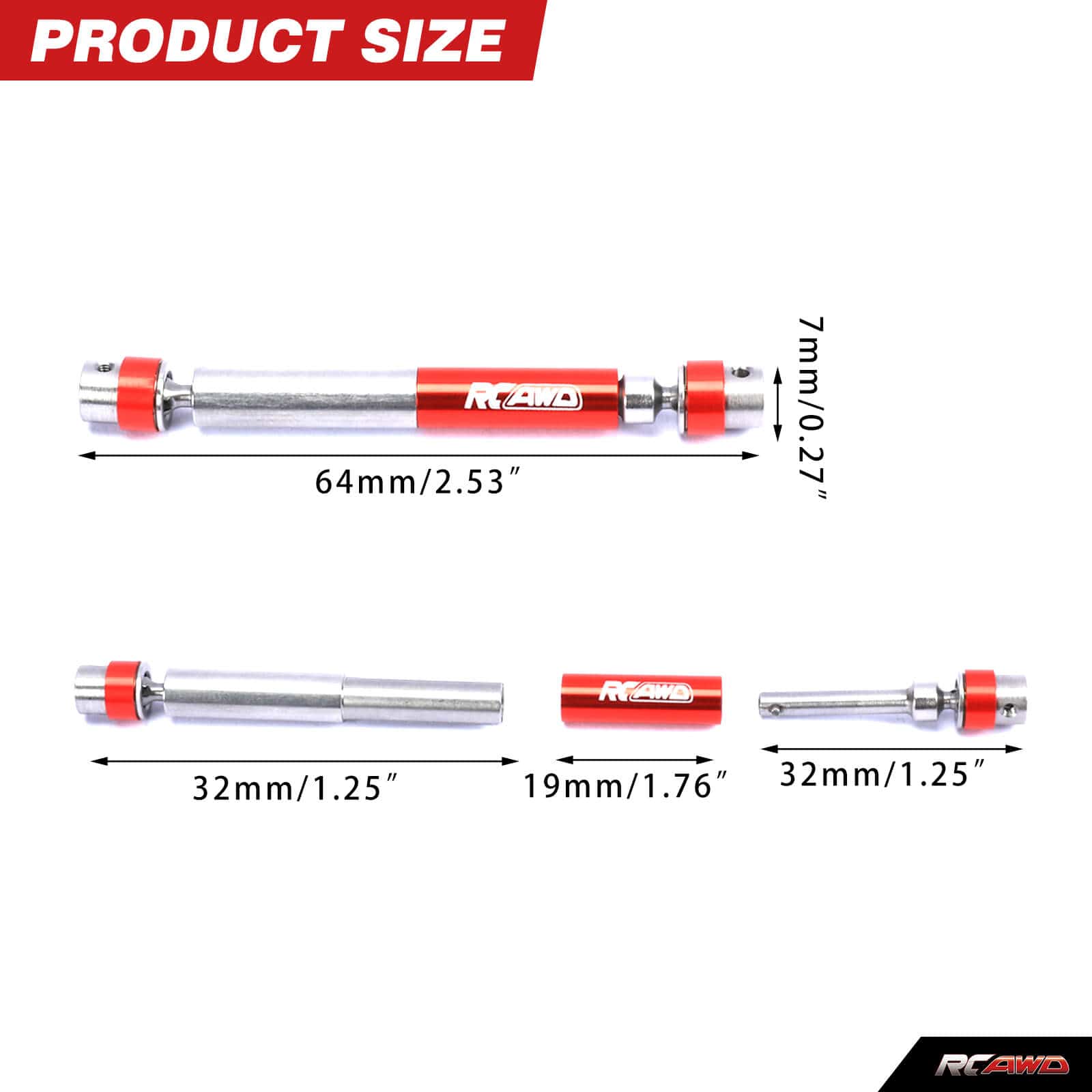 RCAWD AXIAL SCX24 RCAWD SCX24 Driveshafts SCX2585 SCX2569