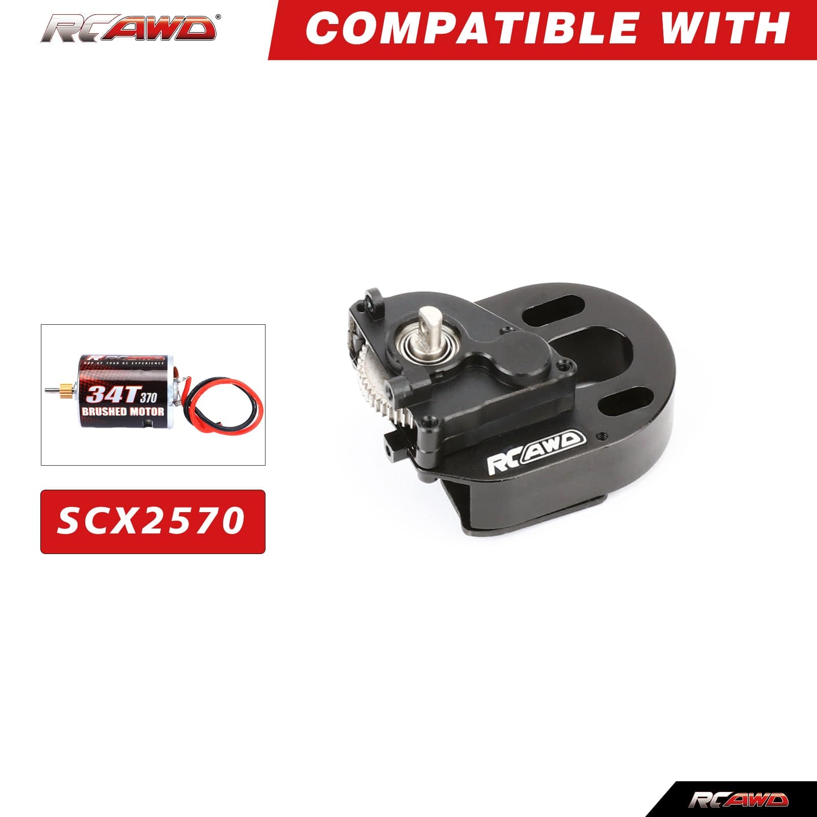 RCAWD AXIAL SCX24 RCAWD SCX24 Full Metal Gearbox of 370 Motor for AXIAL SCX24 Upgrade Parts