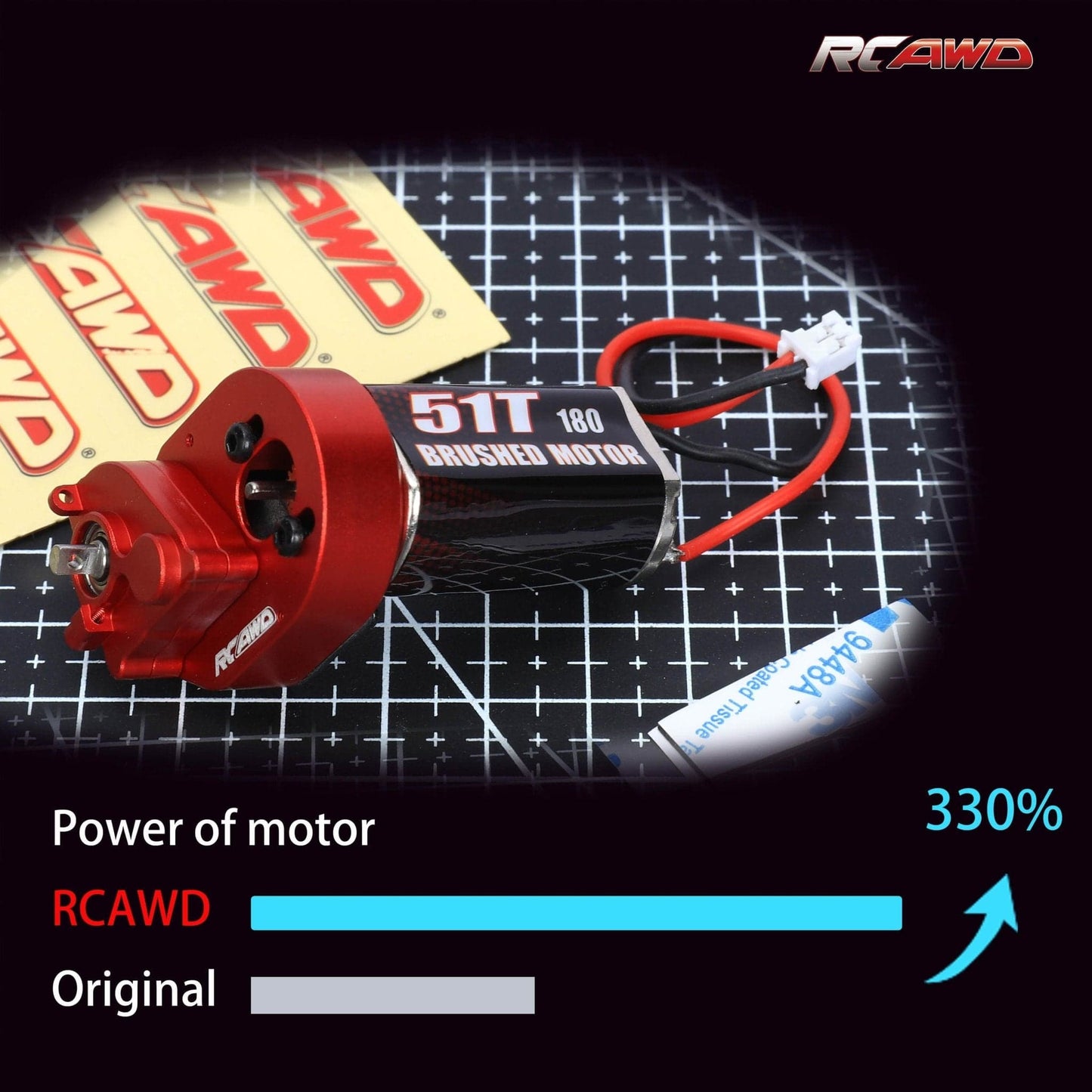 RCAWD AXIAL SCX24 RCAWD SCX24 motor upgrades 180 Motor with metal gearbox combo SCX2550