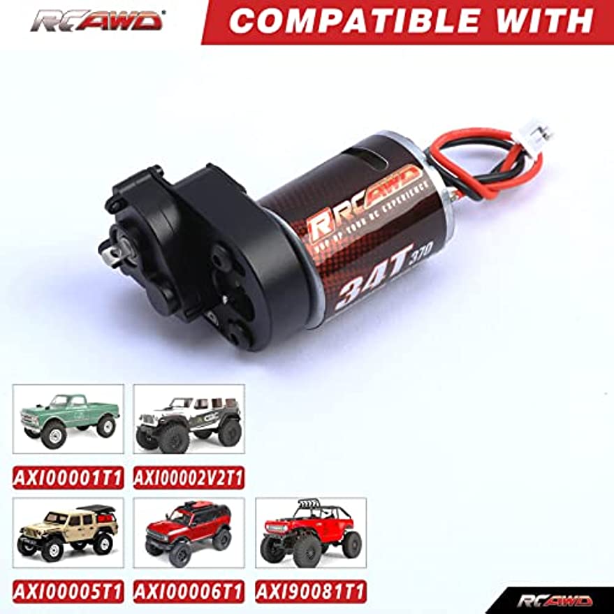 RCAWD AXIAL SCX24 RCAWD SCX24 Motor Upgrades 370 34T Motor and Gearbox Combo Complete Set