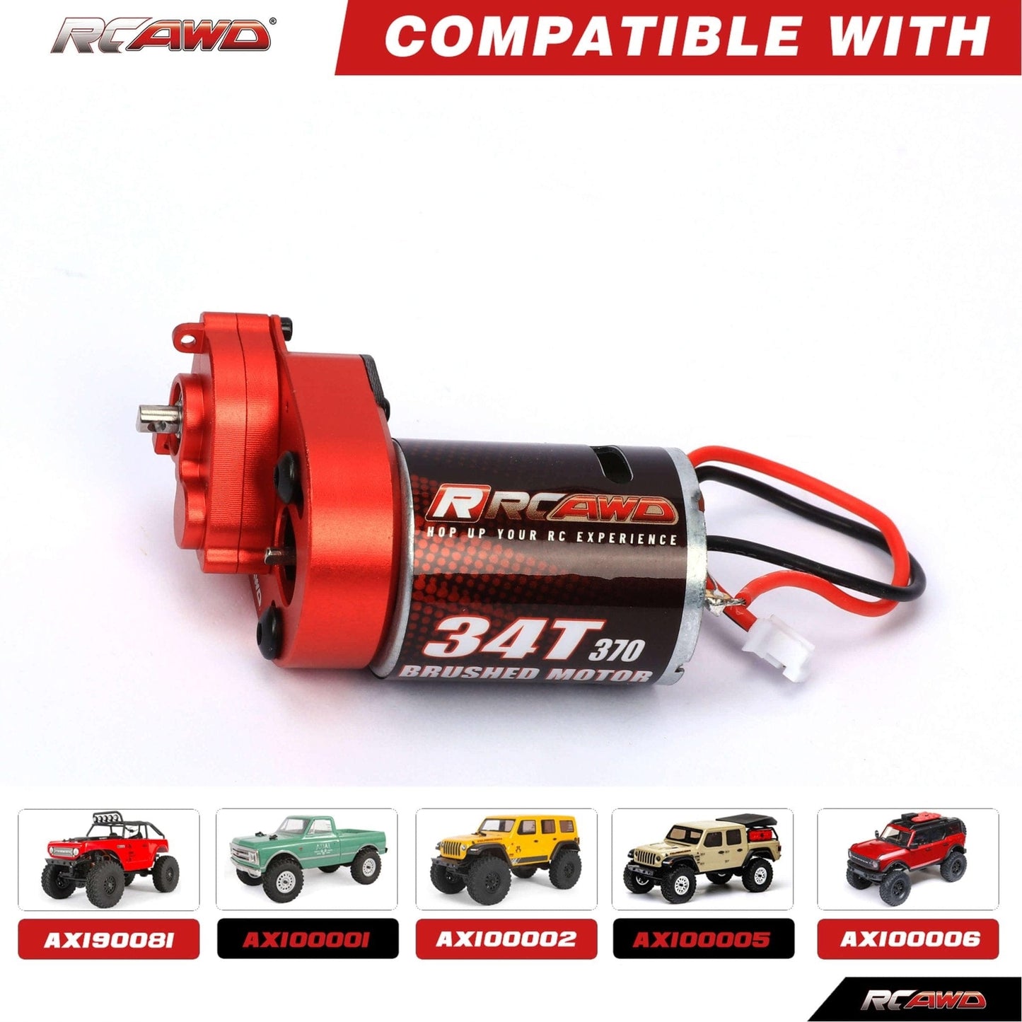 RCAWD AXIAL SCX24 RCAWD SCX24 motor upgrades 370 Motor with metal gearbox combo SCX2551