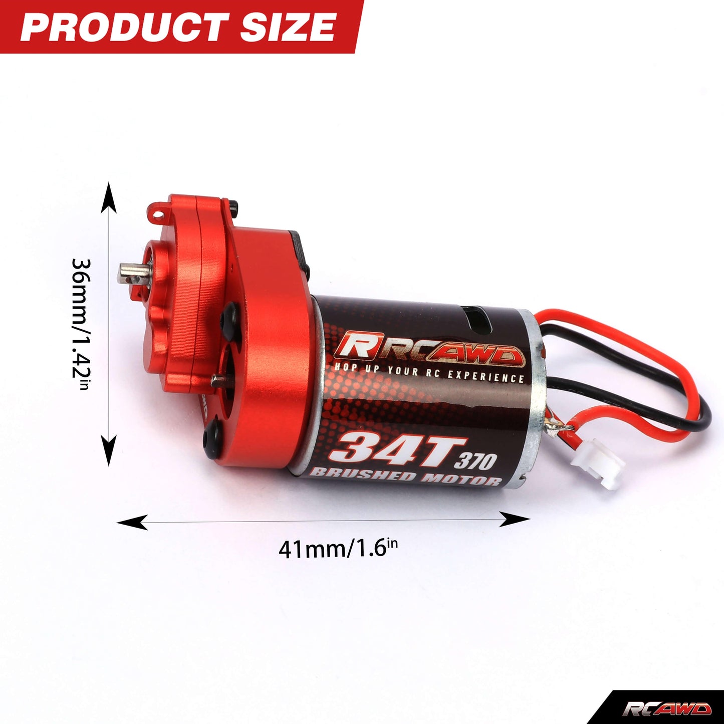 RCAWD AXIAL SCX24 RCAWD SCX24 motor upgrades 370 Motor with metal gearbox combo SCX2551