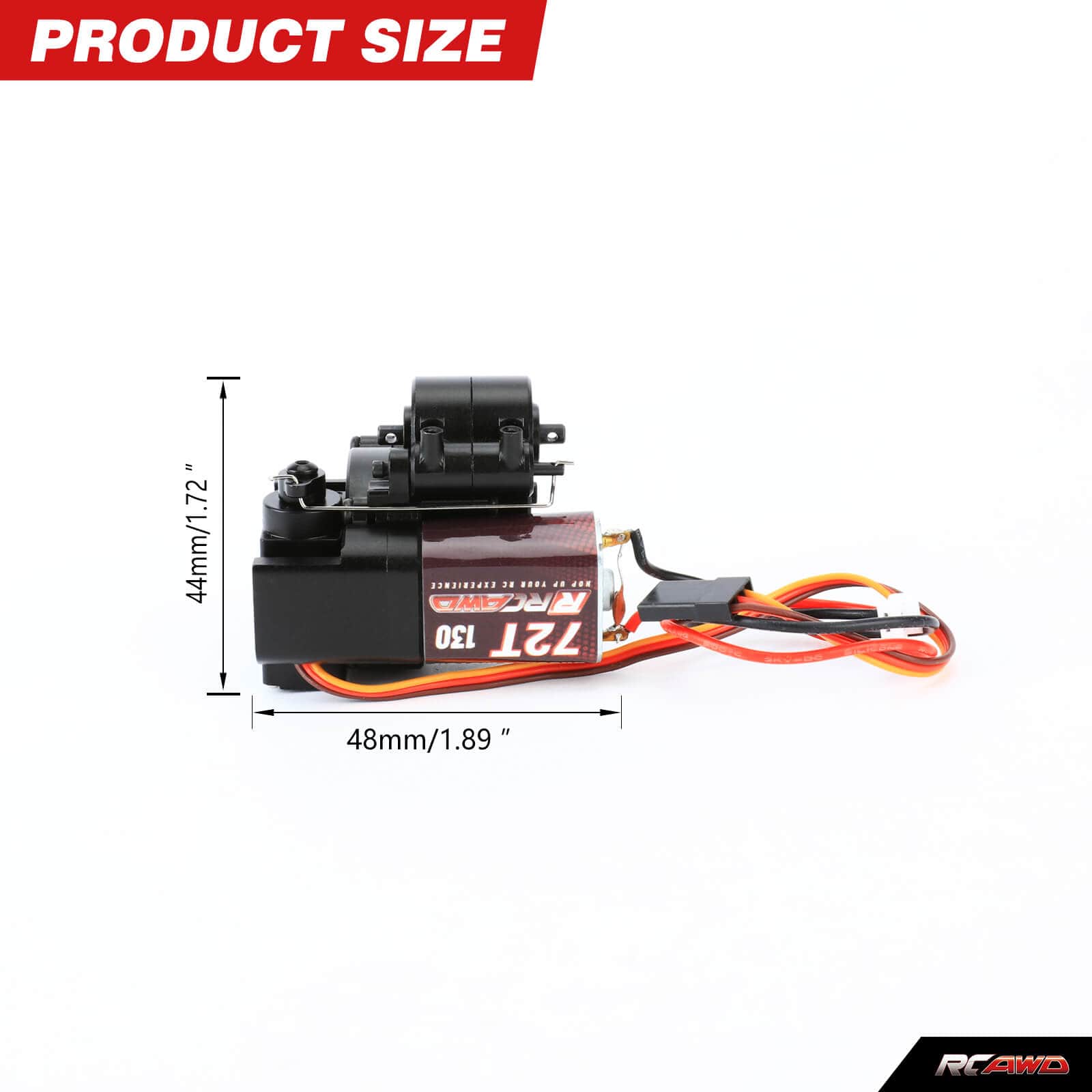 RCAWD AXIAL SCX24 RCAWD SCX24 Motor Upgrades 72T 130 Motor with 2 speed Transmission Gearbox and Mounts Set