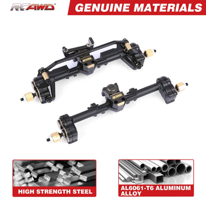 RCAWD AXIAL SCX24 RCAWD SCX24 Steel Front Rear Portal Axle with 60 Steering Angle 20MM Width Increase