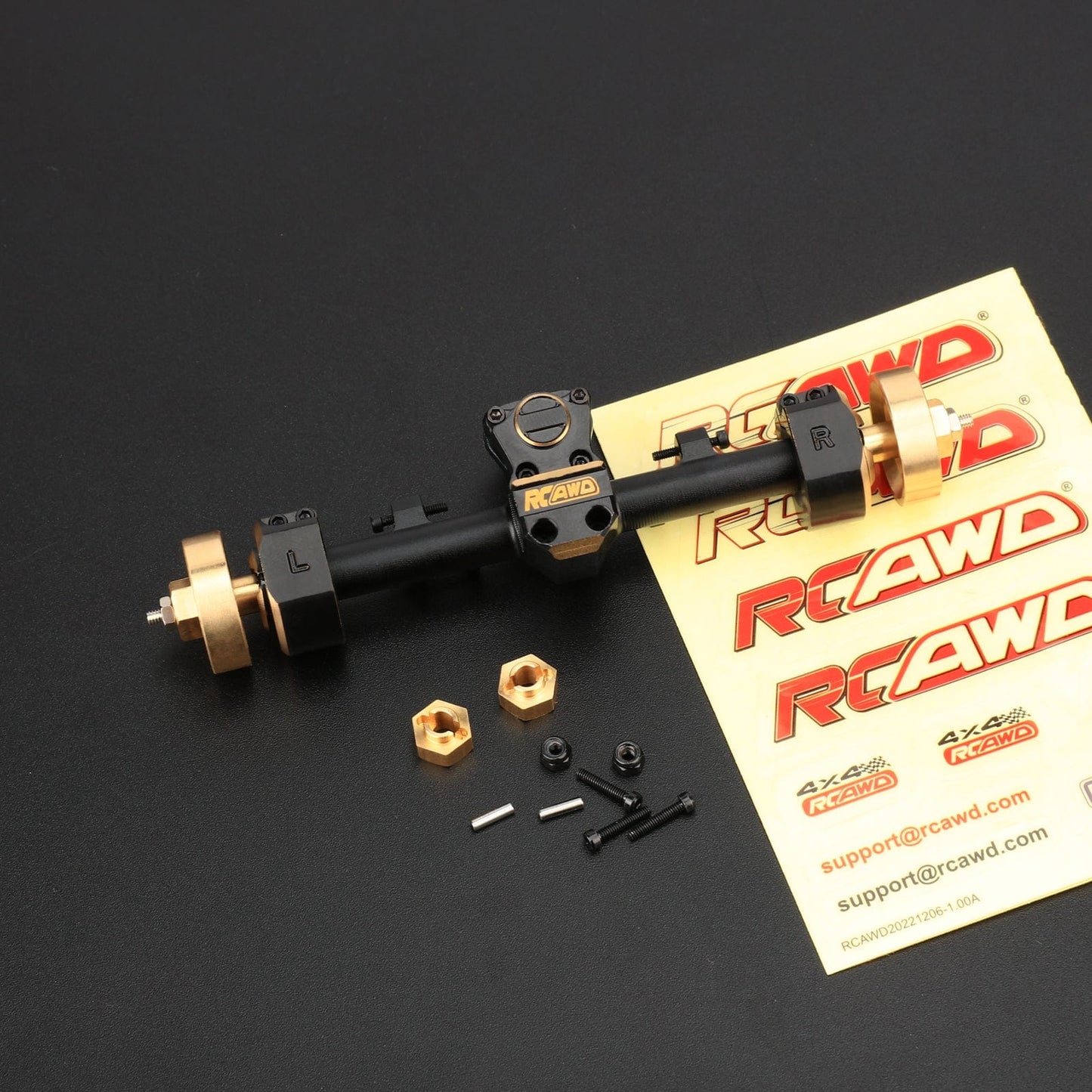 RCAWD AXIAL SCX24 Rear Axles RCAWD Axial SCX24 Axles Set + 12mm Extended Counterweight Hex Axles Upgrades Set with 12g Metal Servo