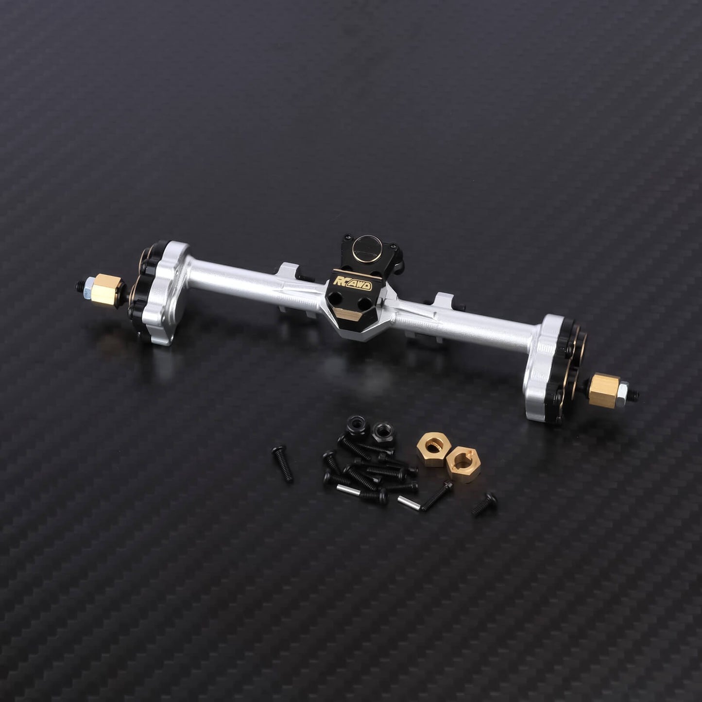 RCAWD AXIAL SCX24 Rear Portal Axle / Silver RCAWD SCX24 Steel Front Rear Portal Axle with 60 Steering Angle 20MM Width Increase