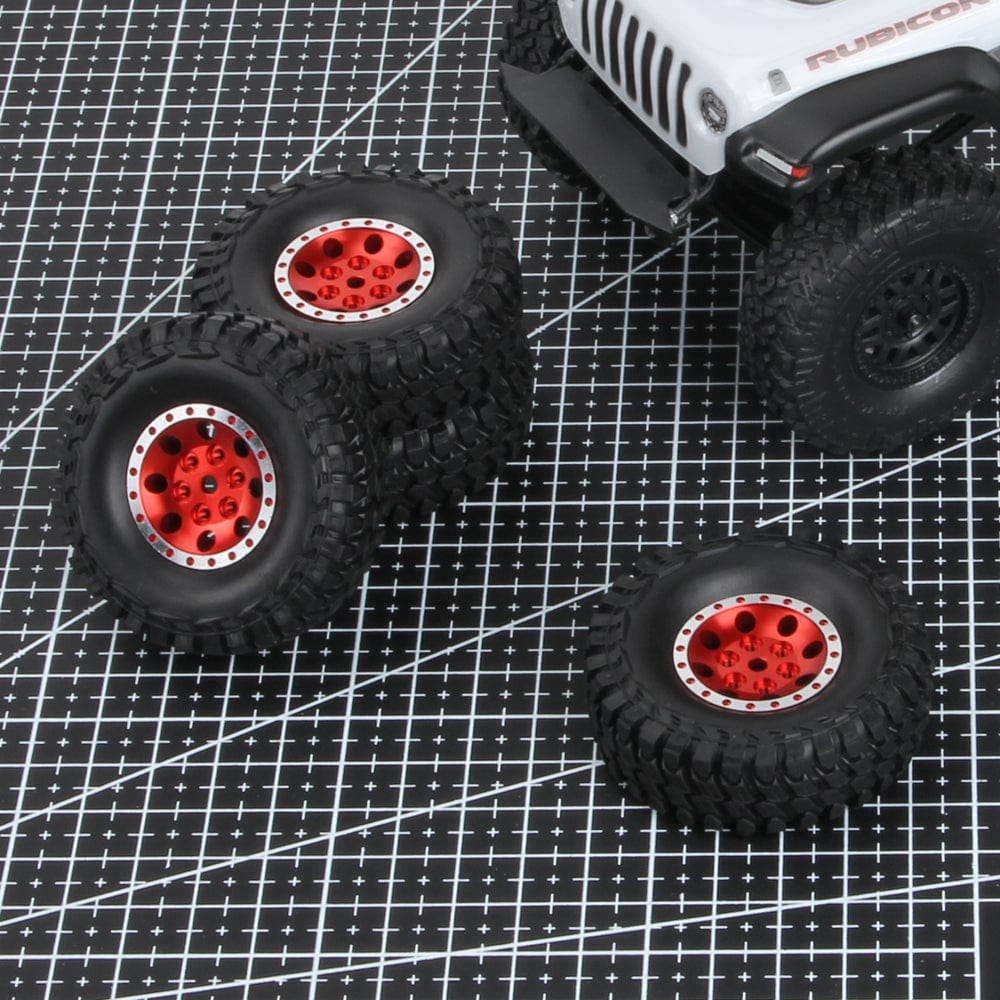 RCAWD AXIAL SCX24 Red RCAWD 1.0'' Aluminium Wheels 55*18mm tires for Axial 1/24  SCX24 crawlers