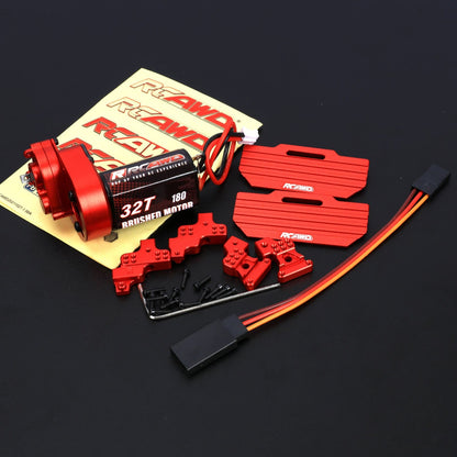RCAWD AXIAL SCX24 Red RCAWD Axial SCX24 180 Motor 32t Gear Housing Transmission & Shock Tower & Cable