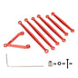 RCAWD AXIAL SCX24 Red RCAWD Axial SCX24 Deadbolt Upgrades Aluminum alloy link set/tie rod set SCX2460