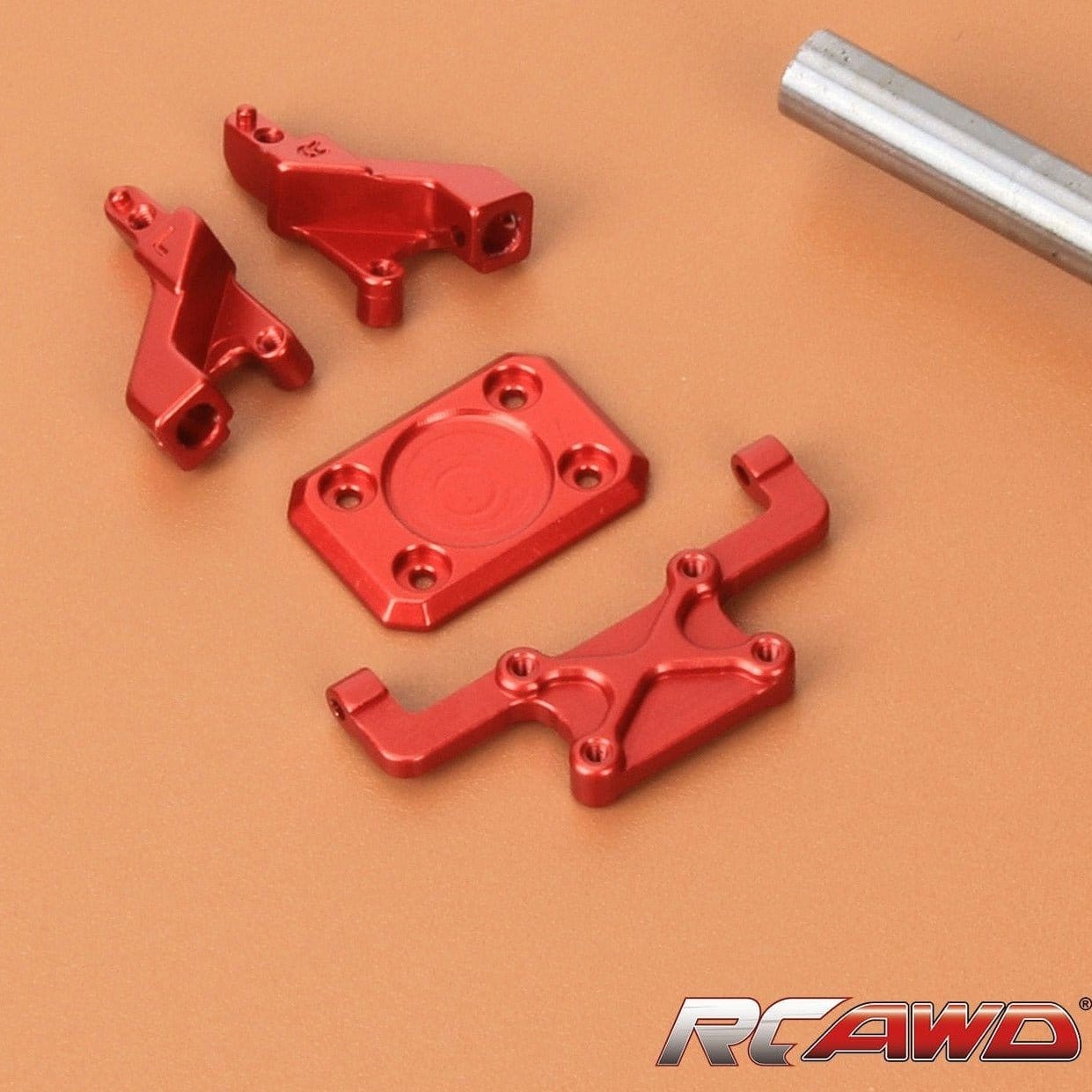 RCAWD AXIAL SCX24 Red RCAWD Axial SCX24 Jeep Wrangler Upgrades Aluminum body shell body post  rear hinge mount set SCX2443