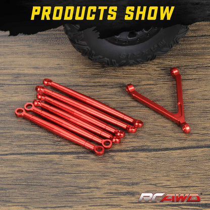 RCAWD AXIAL SCX24 Red RCAWD Axial SCX24 Upgrades Aluminum alloy link set/tie rod set  SCX2450