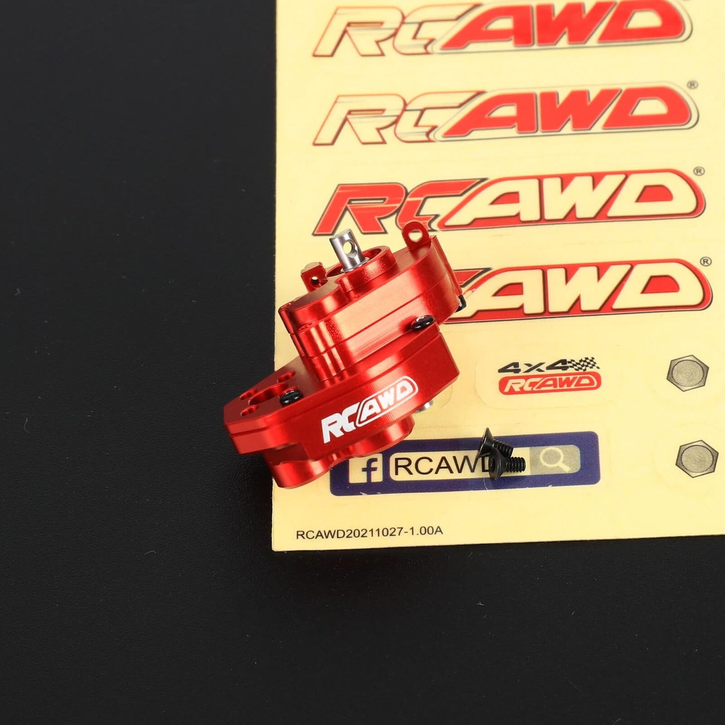 RCAWD AXIAL SCX24 Red RCAWD Axial SCX24 Upgrades Center Transmission Set