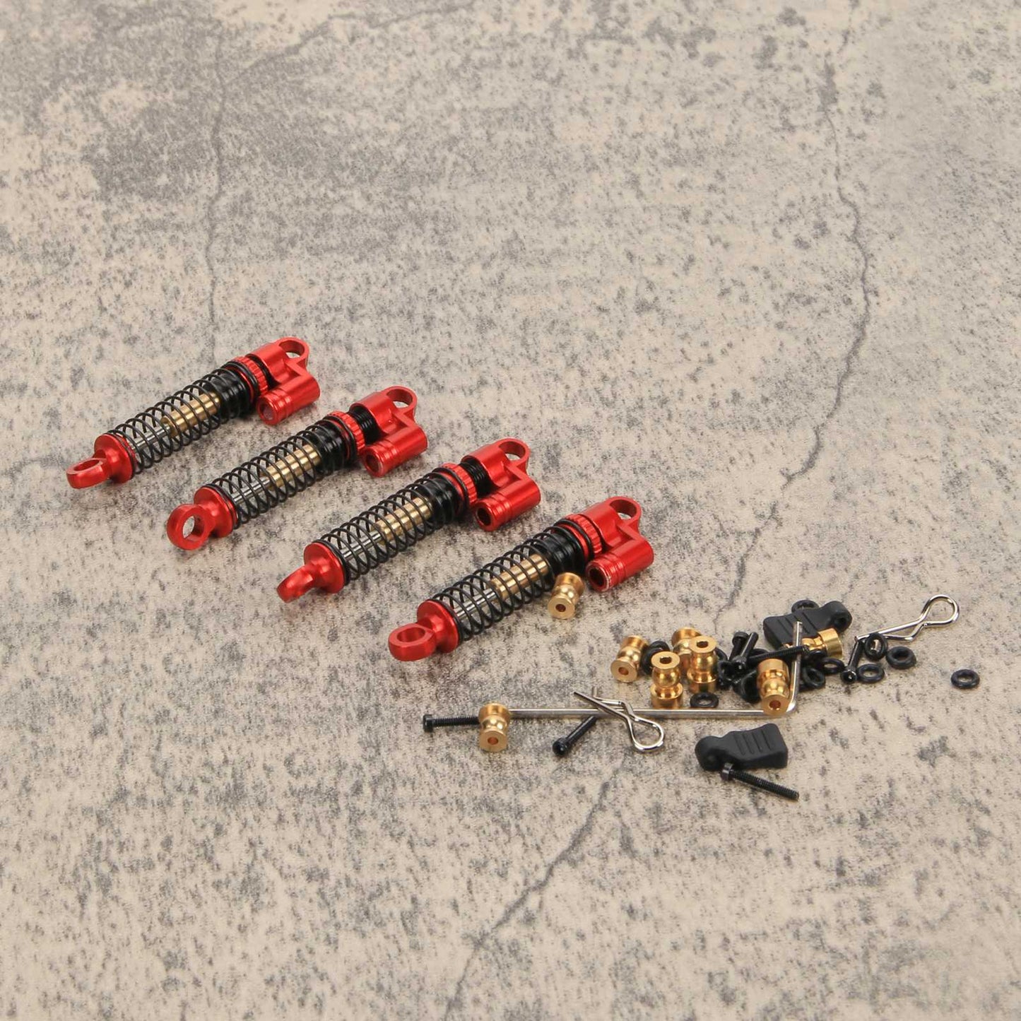 RCAWD AXIAL SCX24 Red RCAWD SCX24 43mm long travel shocks Threaded Double Barrel Damper SCX2511