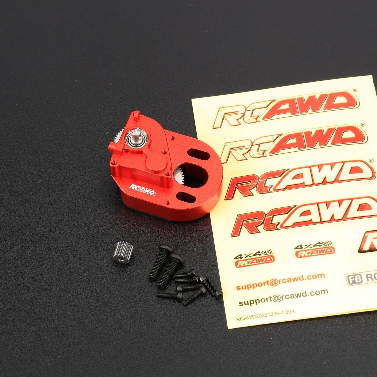 RCAWD AXIAL SCX24 Red RCAWD SCX24 Full Metal Gearbox of 370 Motor for AXIAL SCX24 Upgrade Parts