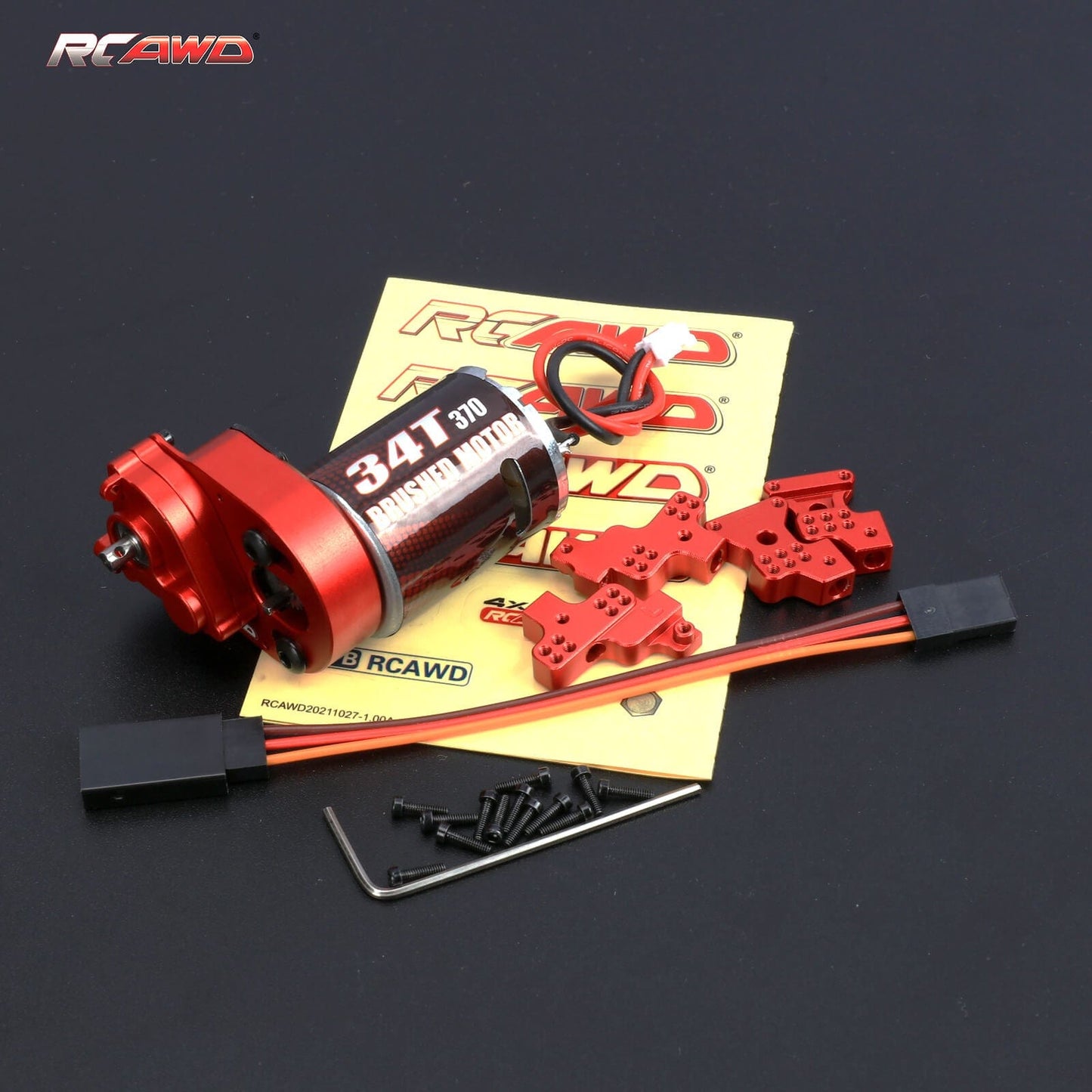RCAWD AXIAL SCX24 Red / With Shock Tower RCAWD SCX24 Motor Upgrades 370 34T Motor and Gearbox Combo Complete Set