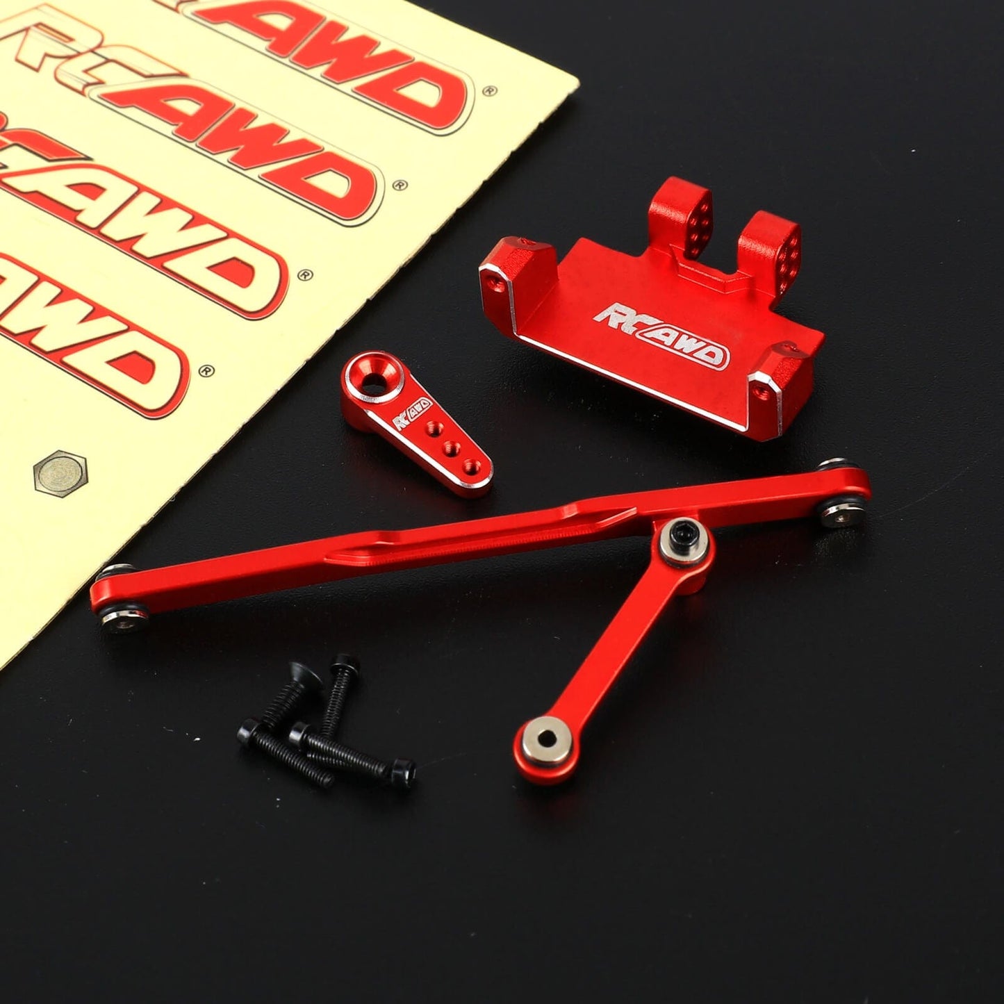 RCAWD AXIAL SCX24 Red / Without 12g Servo RCAWD Axial SCX24 Servo Upgrades Complete Set RC Servo Mounts & 12g Servo &Steering Links & 15T Servo Arm Set