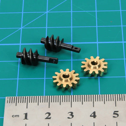 RCAWD AXIAL SCX24 SCX24 12T worm gear set RCAWD Axial SCX24 Upgrades #45 steel front and rear worm gears 12T brass gears SCX2553YBL compatiable with AX24