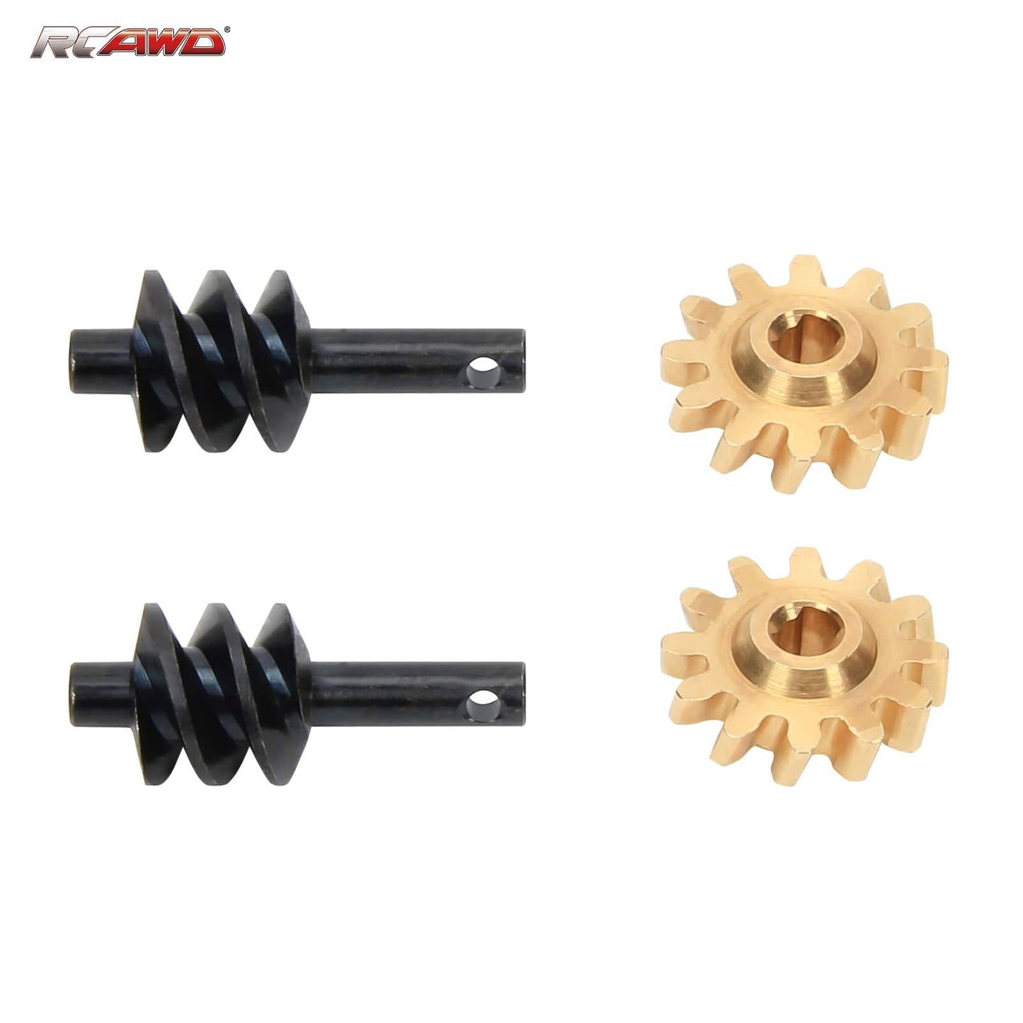 RCAWD AXIAL SCX24 SCX24 12T worm gear set RCAWD Axial SCX24 Upgrades #45 steel front and rear worm gears 12T brass gears SCX2553YBL compatiable with AX24