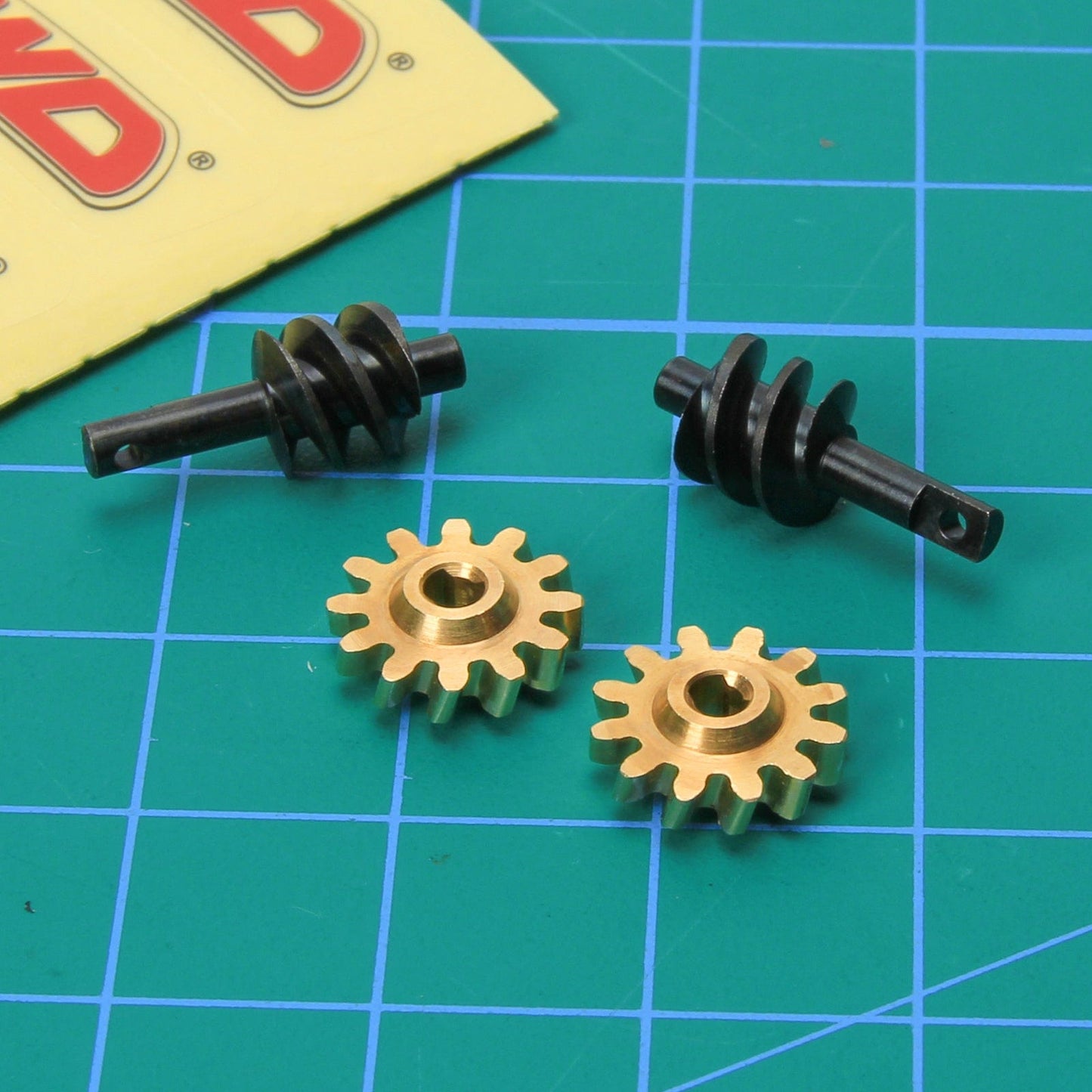 RCAWD AXIAL SCX24 SCX24 12T worm gear set RCAWD Axial SCX24 Upgrades #45 steel front and rear worm gears 12T brass gears SCX2553YBL compatiable with AX24