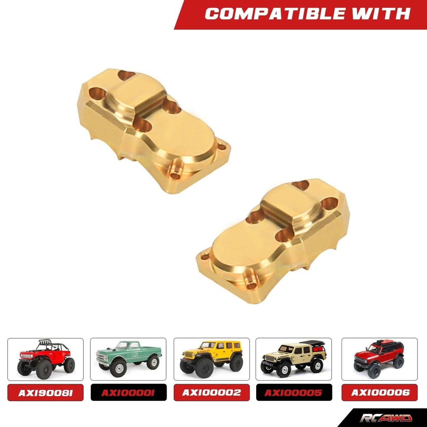 RCAWD AXIAL SCX24 SCX2407X2 RCAWD Axial SCX24 brass axle housing diff cover upgrade parts compatiable with AX24