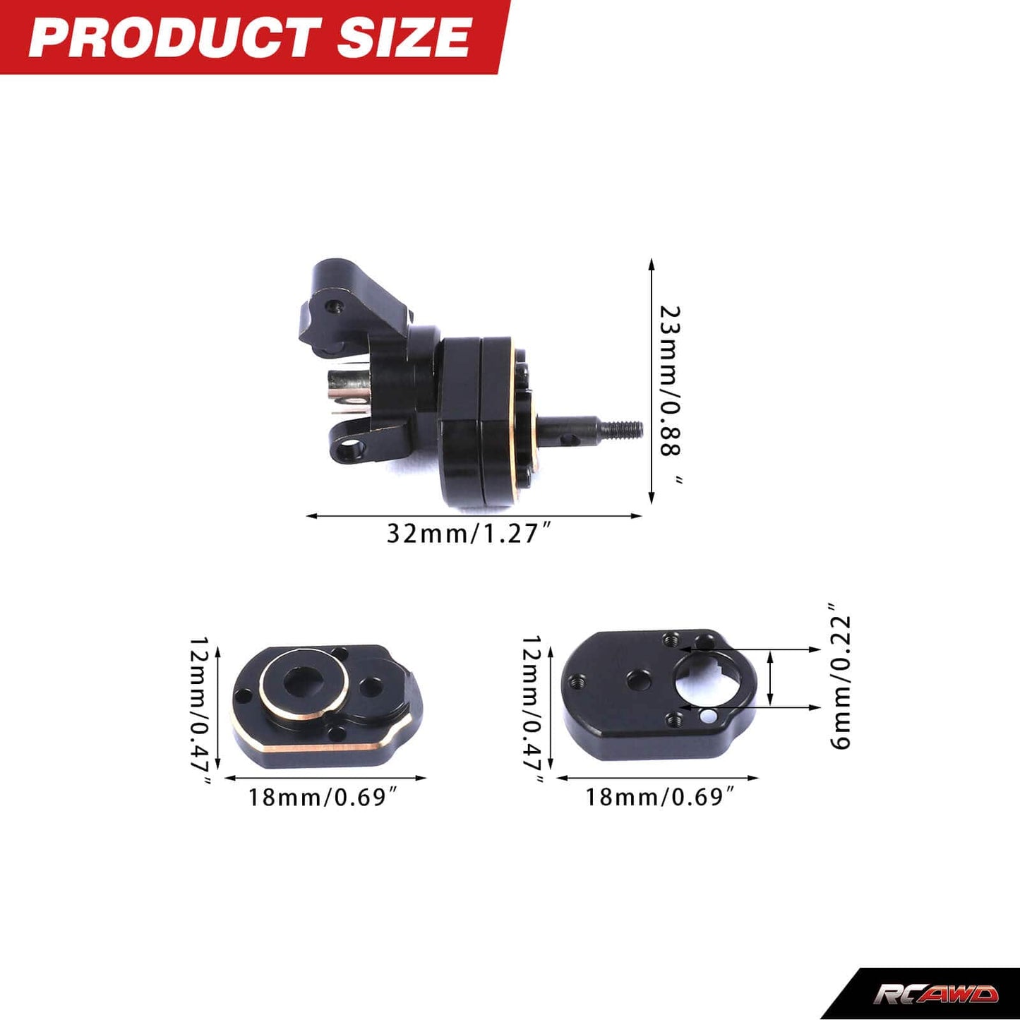 RCAWD AXIAL SCX24 SCX2570BL RCAWD SCX24 Axle upgrades to Potal Axle Kit compatible with AX24 SCX2570