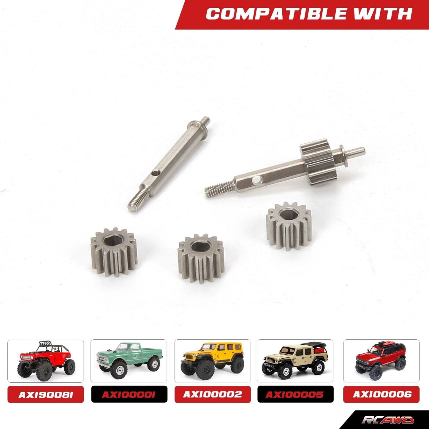 RCAWD AXIAL SCX24 Siliver #45 Steel Portal Gears For RCAWD Front Rear Portal Axle for Axial 1-24 SCX24