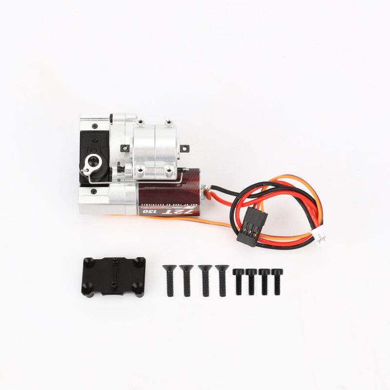 RCAWD AXIAL SCX24 Silver / Only Motor & Gearbox RCAWD 72T 130 Motor with 2 speed Transmission Gearbox and Mounts Sets for Axial SCX24