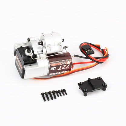 RCAWD AXIAL SCX24 Silver / Only Motor & Gearbox RCAWD Axial SCX24 Upgrades 72T 130 Motor with 2 speed Transmission Gearbox and Mounts Set