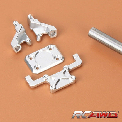 RCAWD AXIAL SCX24 Silver RCAWD Axial SCX24 Jeep Wrangler Upgrades Aluminum body shell body post  rear hinge mount set SCX2443