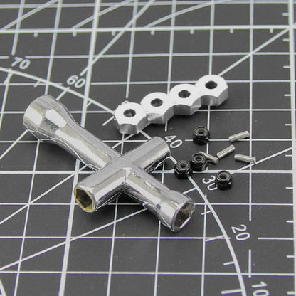 RCAWD AXIAL SCX24 silver RCAWD Axial SCX24 Upgrades Aluminum M7 wheel hex hub adaptor M2 lock nut pins cross wrench for SCX24 crawlers