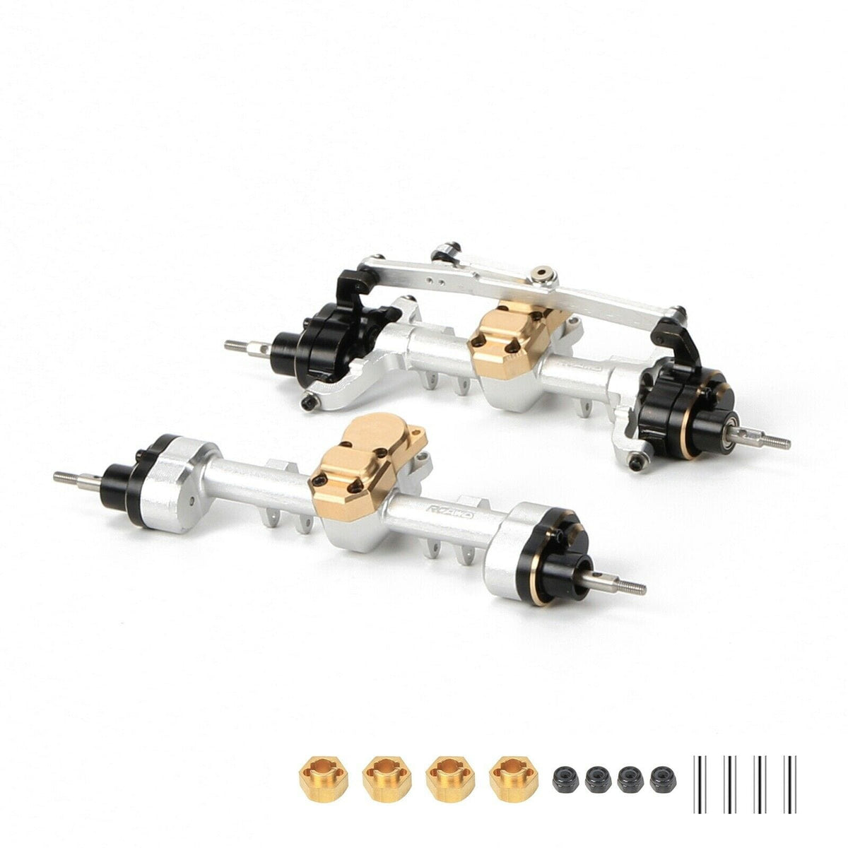 RCAWD AXIAL SCX24 Silver RCAWD SCX24 Portal Axles CVD edition Full Set Upgrade Parts