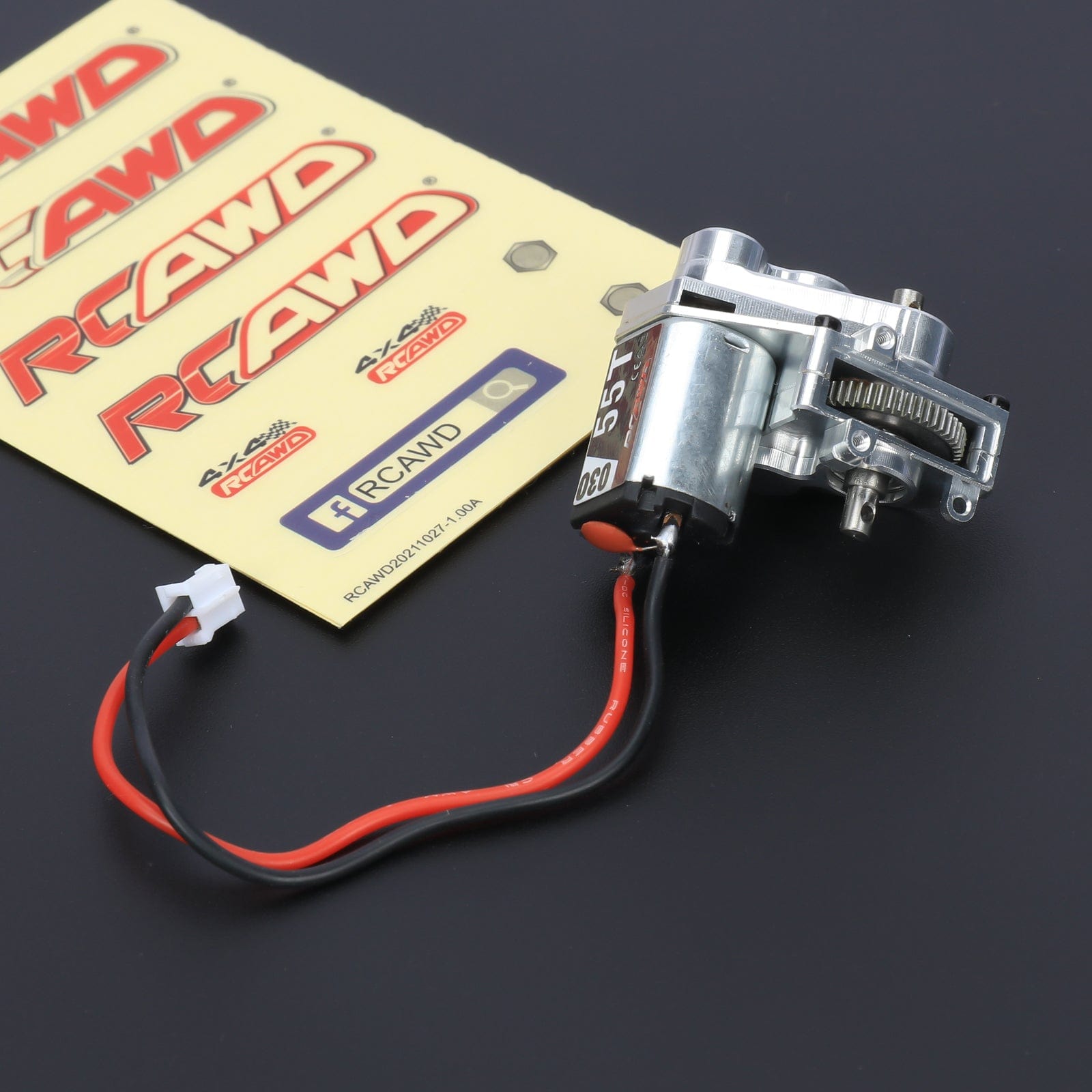 RCAWD AXIAL SCX24 Silver RCAWD SCX24 upgrade 030 55T  Motor Full Metal Gearbox Assembled AXI31608 compatiable with AX24