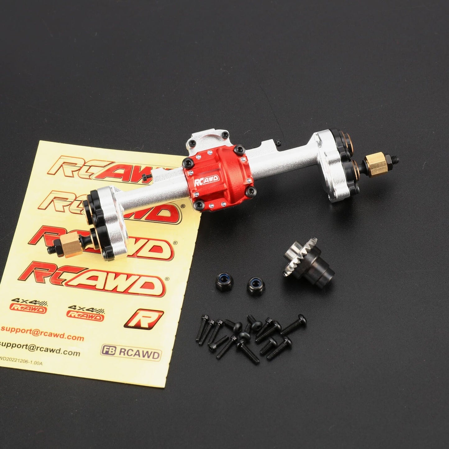 RCAWD AXIAL SCX24 Silver / Rear Axle RCAWD Axial SCX24 Front Rear Diff Portal Axle Set All-Steel Gear