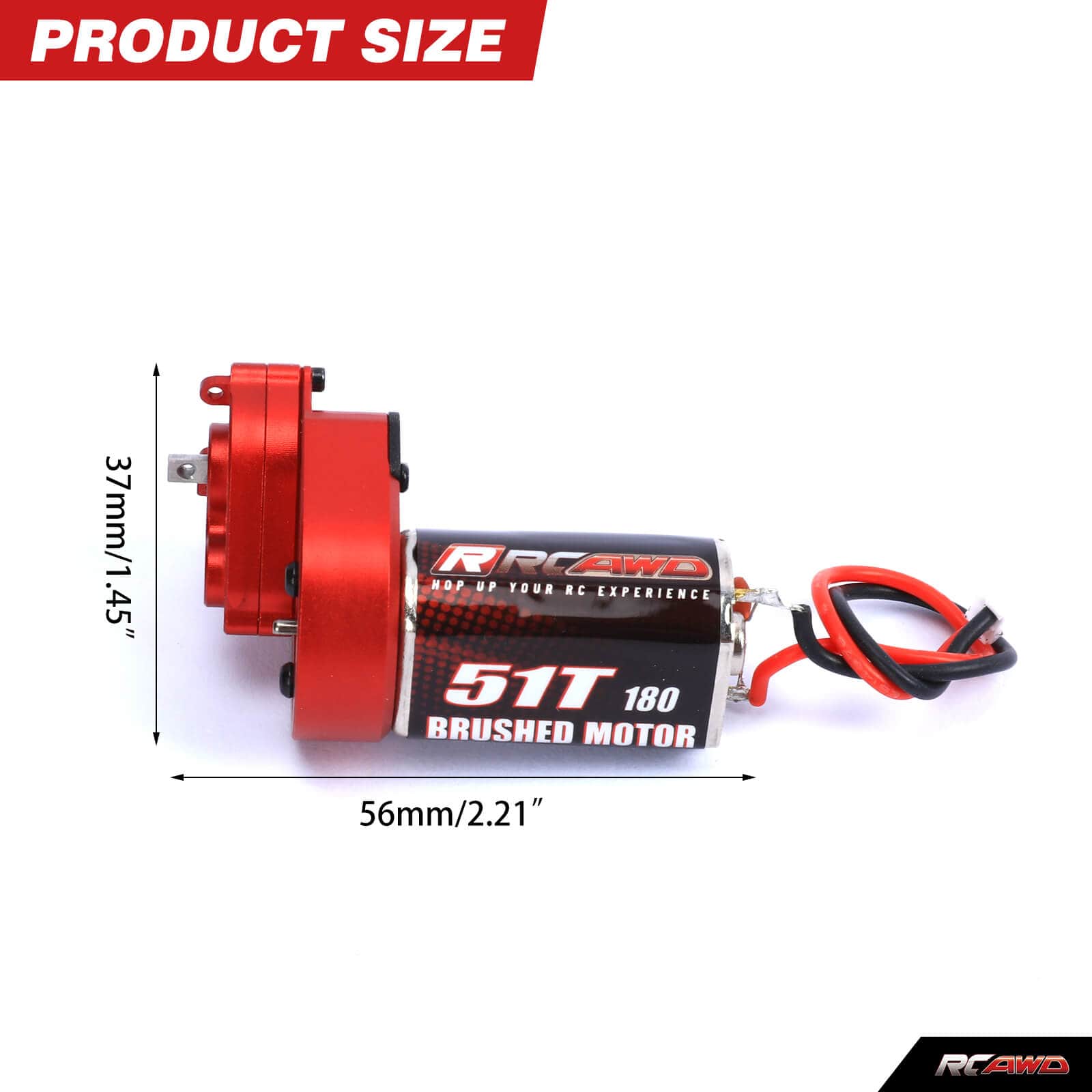 RCAWD Axial SCX24 Upgrades 180 Motor 51t gearbox combo with Shock Tower and Skid Plate - RCAWD