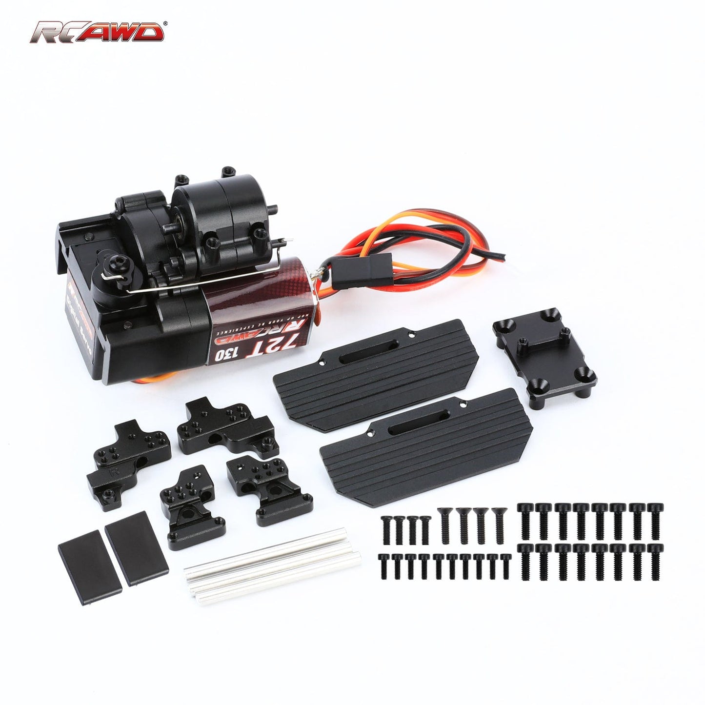 RCAWD Axial SCX24 Upgrades 72T 130 Motor with 2 speed Transmission Gearbox and Mounts Set - RCAWD