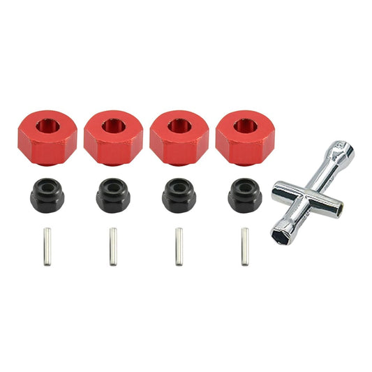 RCAWD Axial SCX24 Upgrades Aluminum M7 wheel hex hub adaptor M2 lock nut pins cross wrench for SCX24 crawlers - RCAWD