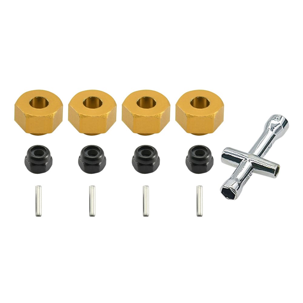 RCAWD Axial SCX24 Upgrades Brass counterweight M7 wheel hex hub adaptor for Axial SCX24 crawlers - RCAWD