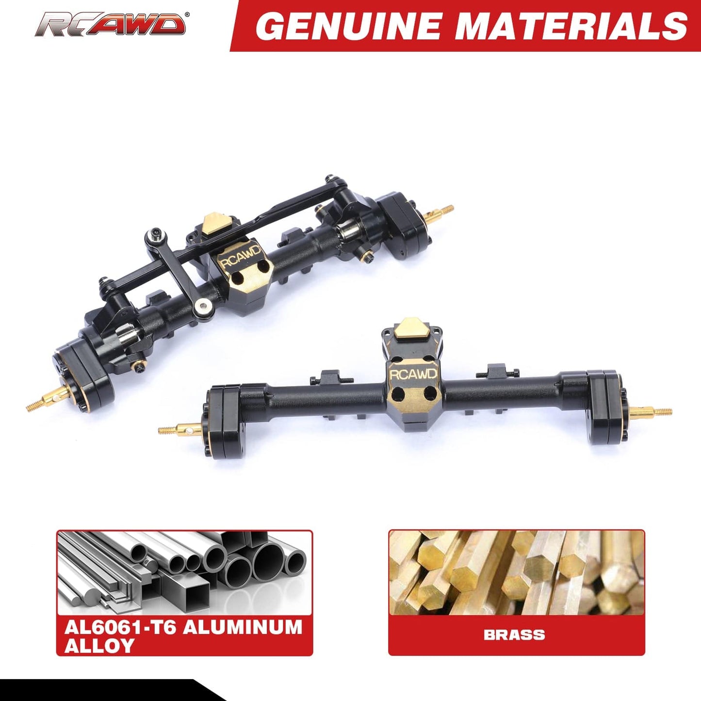 RCAWD Axial SCX24 Upgrades Increase Weight Full Brass 3.0 Version Portal Axle - RCAWD