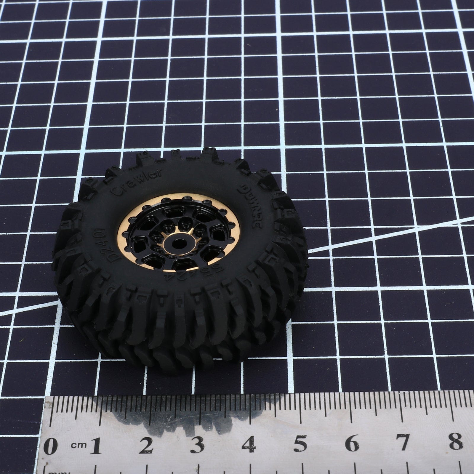 RCAWD AXIAL SCX24 Wheels and Tires Set RCAWD 1.0'' Brass Beadlock Wheels and Mud Tires Set for  SCX24 Crawler Car