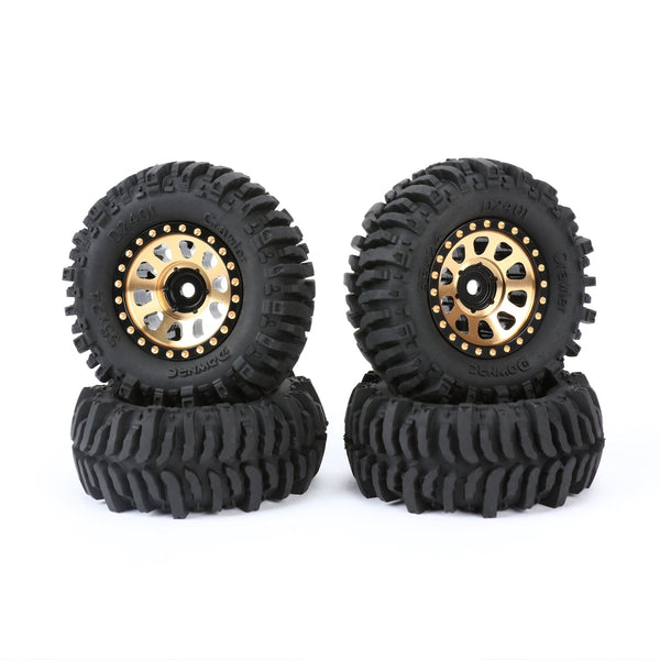 RCAWD AXIAL SCX24 Wheels and Tires Set RCAWD 4pcs 1.0" Full Brass 55*22mm Tires for SCX24 RC Crawler
