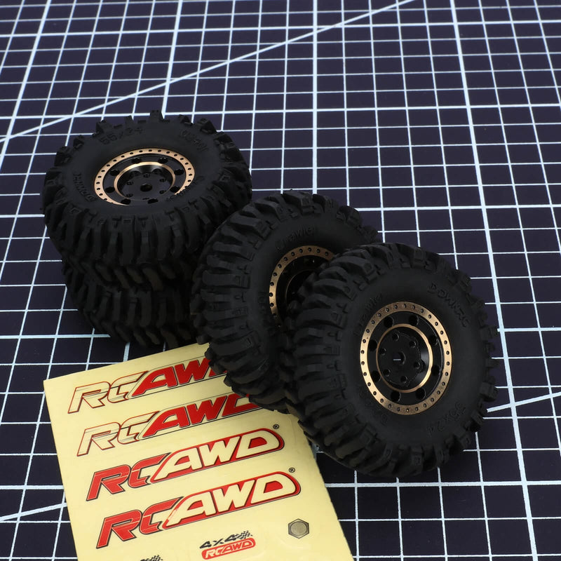 RCAWD 4pcs 1.0'' Brass 52*20mm Tires for SCX24 RC Crawler - RCAWD