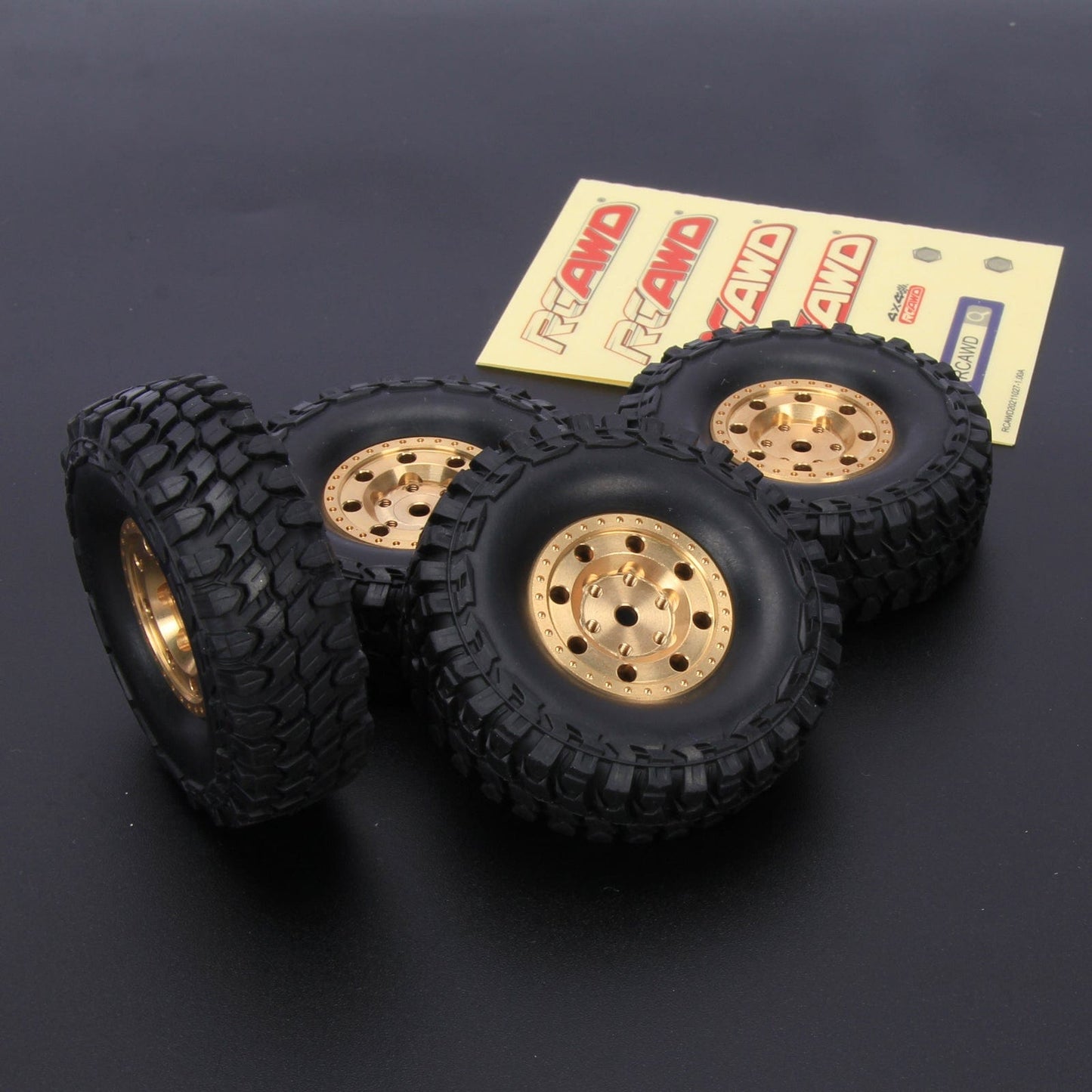 RCAWD AXIAL SCX24 Yellow RCAWD 1.0" Brass Beadlock Wheels with 54*19mmTires