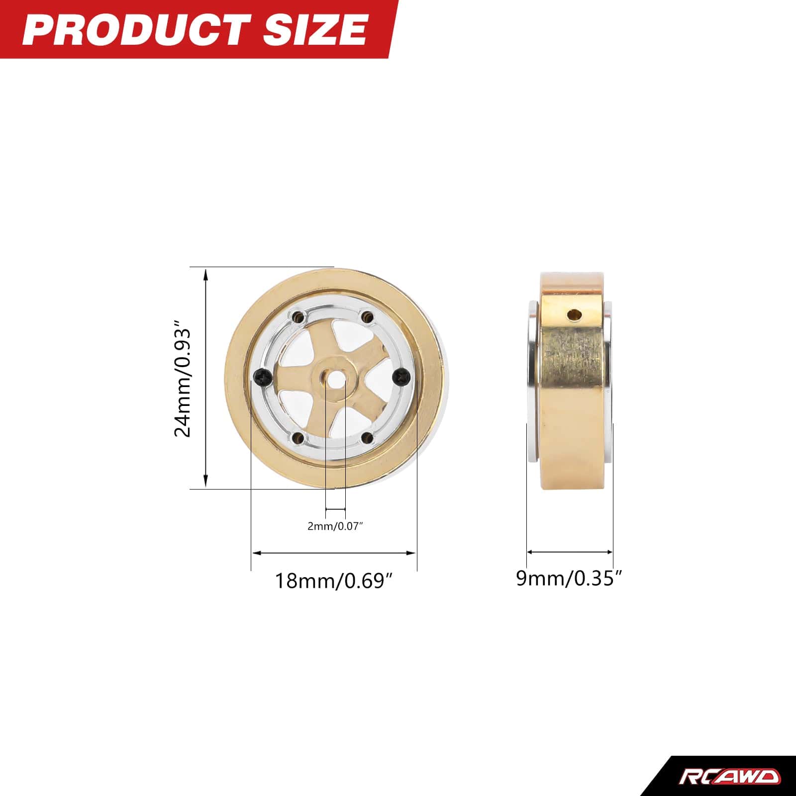 RCAWD 4PCS All Brass 0.7