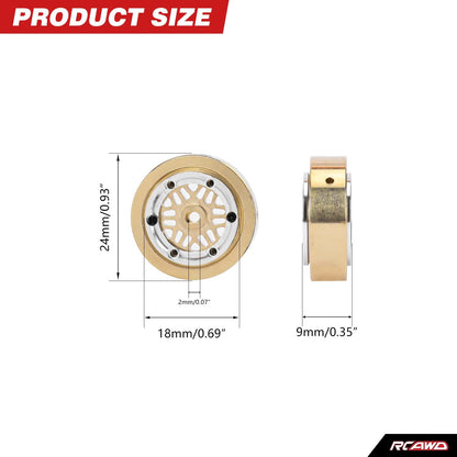 RCAWD Axial SCX30 Mesh Rims RCAWD SCX30 All Brass Wheel Rims