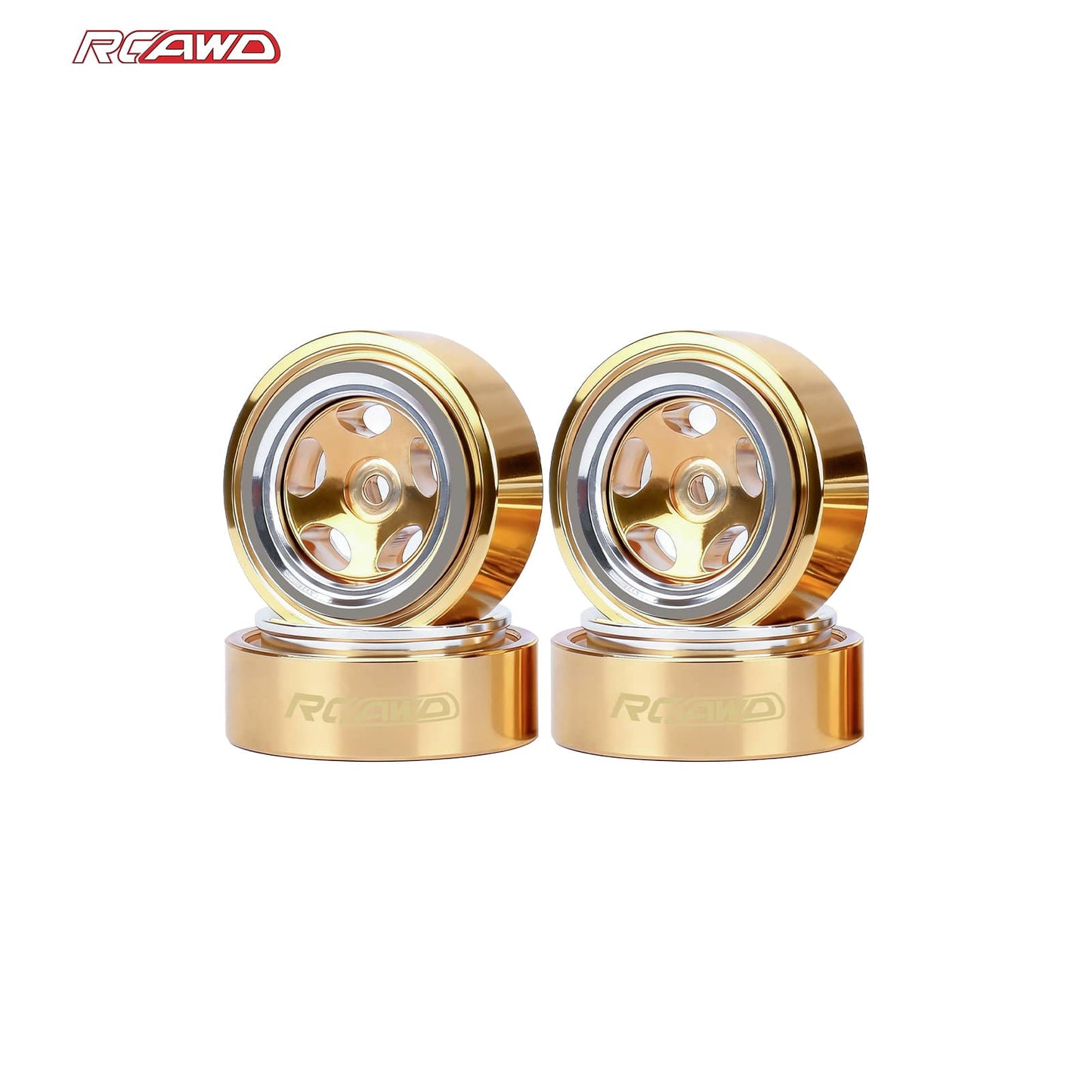RCAWD Axial SCX30 RCAWD SCX30 0.7" New Round Hole Design All Brass Wheel Rims