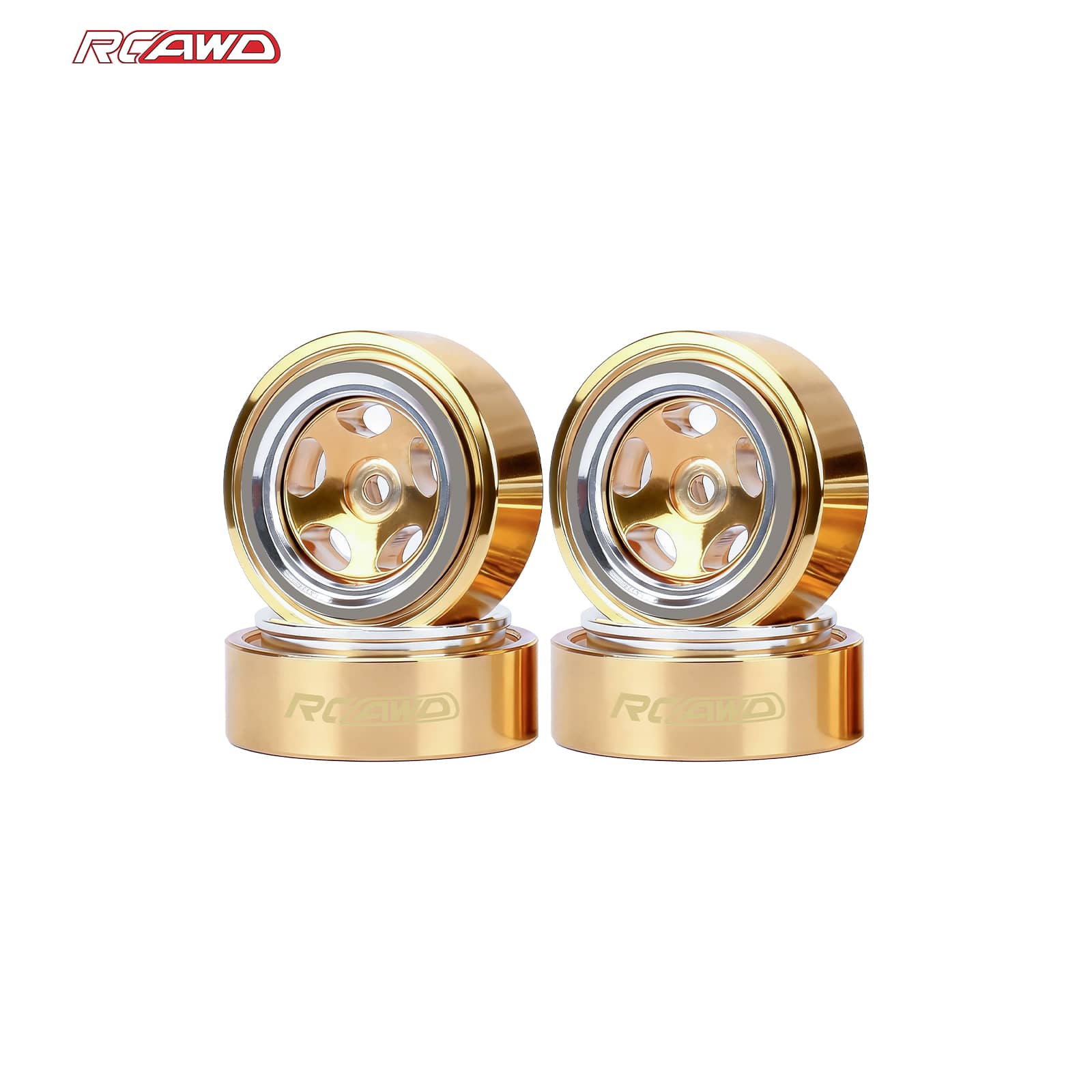 RCAWD Axial SCX30 RCAWD SCX30 0.7" New Round Hole Design All Brass Wheel Rims