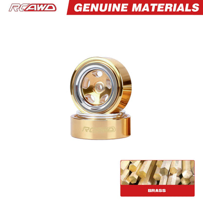 RCAWD Axial SCX30 RCAWD SCX30 0.7" New Round Hole Design All Brass Wheel Rims