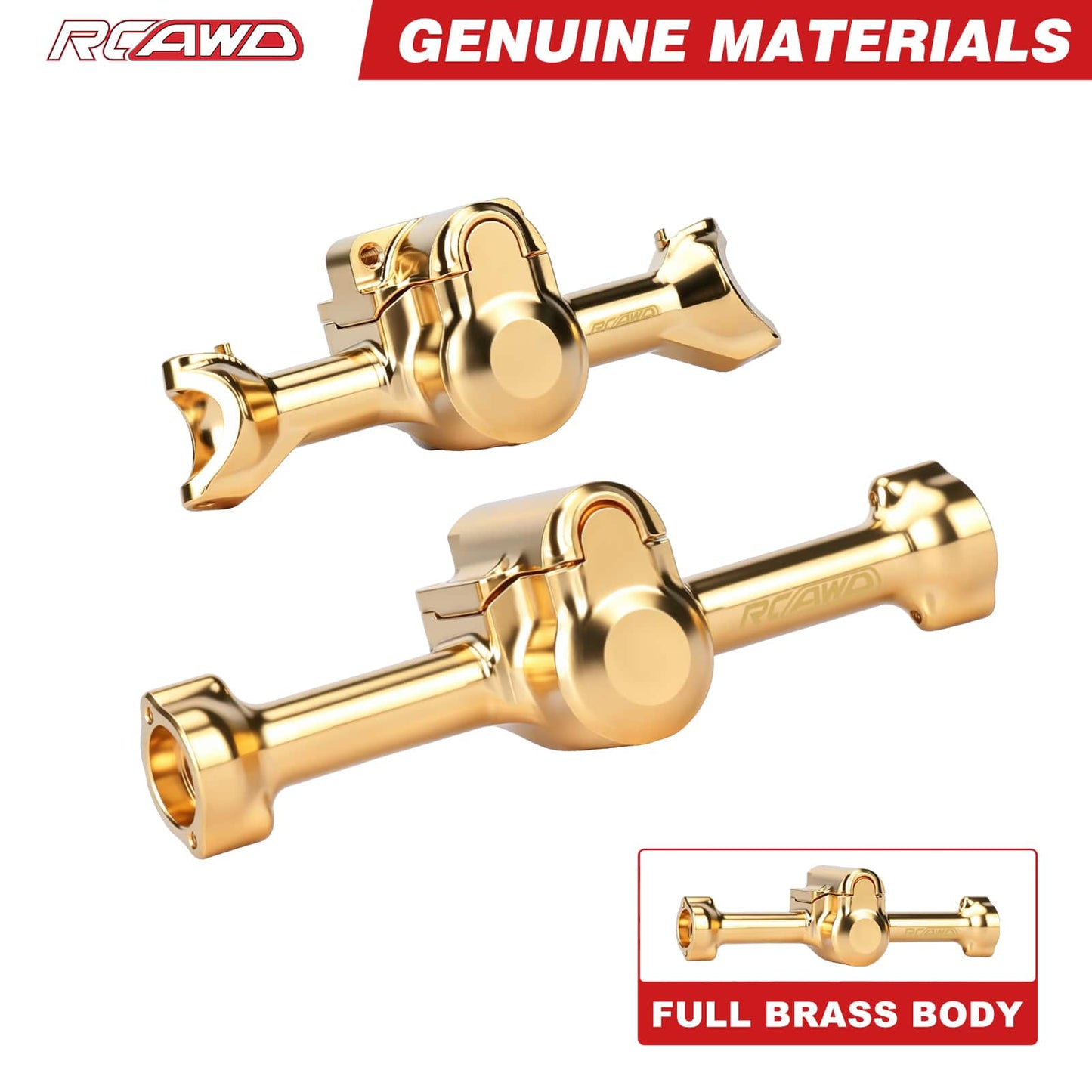 RCAWD Axial SCX30 RCAWD SCX30 All Brass Front Rear Axle Housing